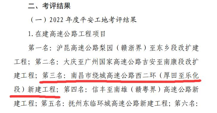 2022年度全省“平安工地”审核评价西二环高速项目喜获探花 _庄闲游戏